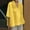 Yellow, variant on QENGING Women's Short Sleeve Summer Cropped Sleeves Lapel V-Neck Cotton Line Loose Shirt Blouse on Clearance