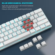MageGee 60% Mechanical Gaming Keyboard,Mixed Color Keycaps Gaming Keyboard with Brown Switches, Detachable Type-C Cable Mini Keyboard with Blue LED Light for PC/Laptop