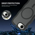 thumbnail image 6 of For iPhone 16e Magnetic Phone Case,Compatible with Mag-safe,Wavy Frame Cute Design,Shockproof Anti-fall Translucent Matte Skin-Feel  Durable Rugged Thin Fit Phone Case,Black, 6 of 6