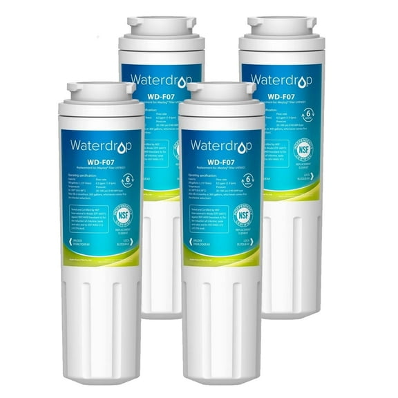 Waterdrop UKF8001 Refrigerator Water Filter, Replacement for Maytag UKF8001, UKF8001AXX-750, UKF8001AXX-200, Whirlpool EDR4RXD1, 469006, Filter 4, NSF 53&42 Certified (4 Pack)