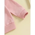 thumbnail image 6 of Hirigin Toddler Baby Girl Clothes Aunties Bestie Outfit Letter Sweatshirts Solid Color Pants 6 12 18 Months 2T 3T Fall Winter Set, 6 of 8