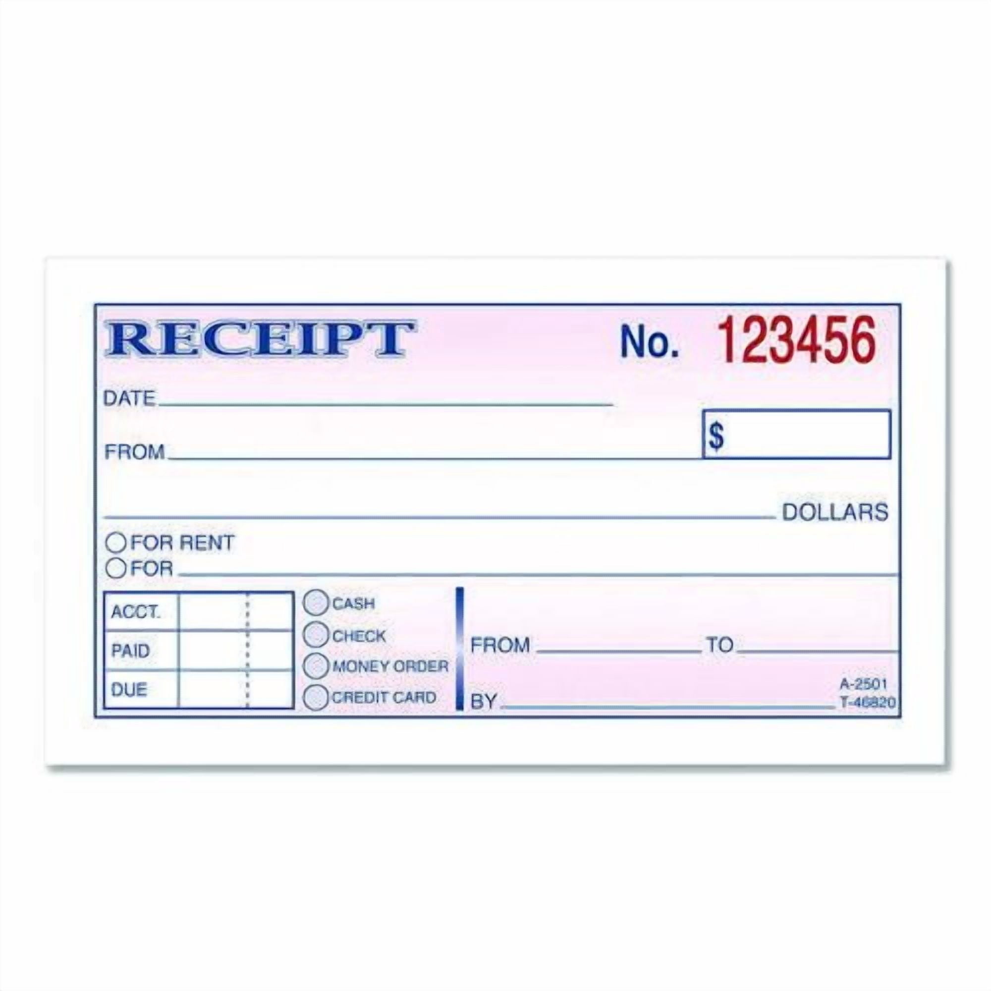 Money/Rent Receipt Book, Two-Part Carbonless, 4.88 x 2.75, 50 Receipts/Book, 3 Books/Pack | Bundle of 2