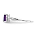 thumbnail image 4 of 14K White Gold Ring Band Birthstone (02) February Amethyst Oval Purple, 4 of 5