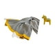 thumbnail image 5 of Manta a rayas con motivo de caballo Dala sueco, suave y cálida manta de estilo rústico para dormitorio, sofá, cama, silla, escultura animal única, dec, 5 of 8
