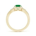 thumbnail image 2 of ANGARA Natural Split Shank Round Emerald Halo Ring with Cluster Diamonds in 14K Yellow Gold for Women (Size-6mm) | May Birthstone, Birthday, Anniversary, Jewelry Gift for Women | Natural Emerald Ring, 2 of 7