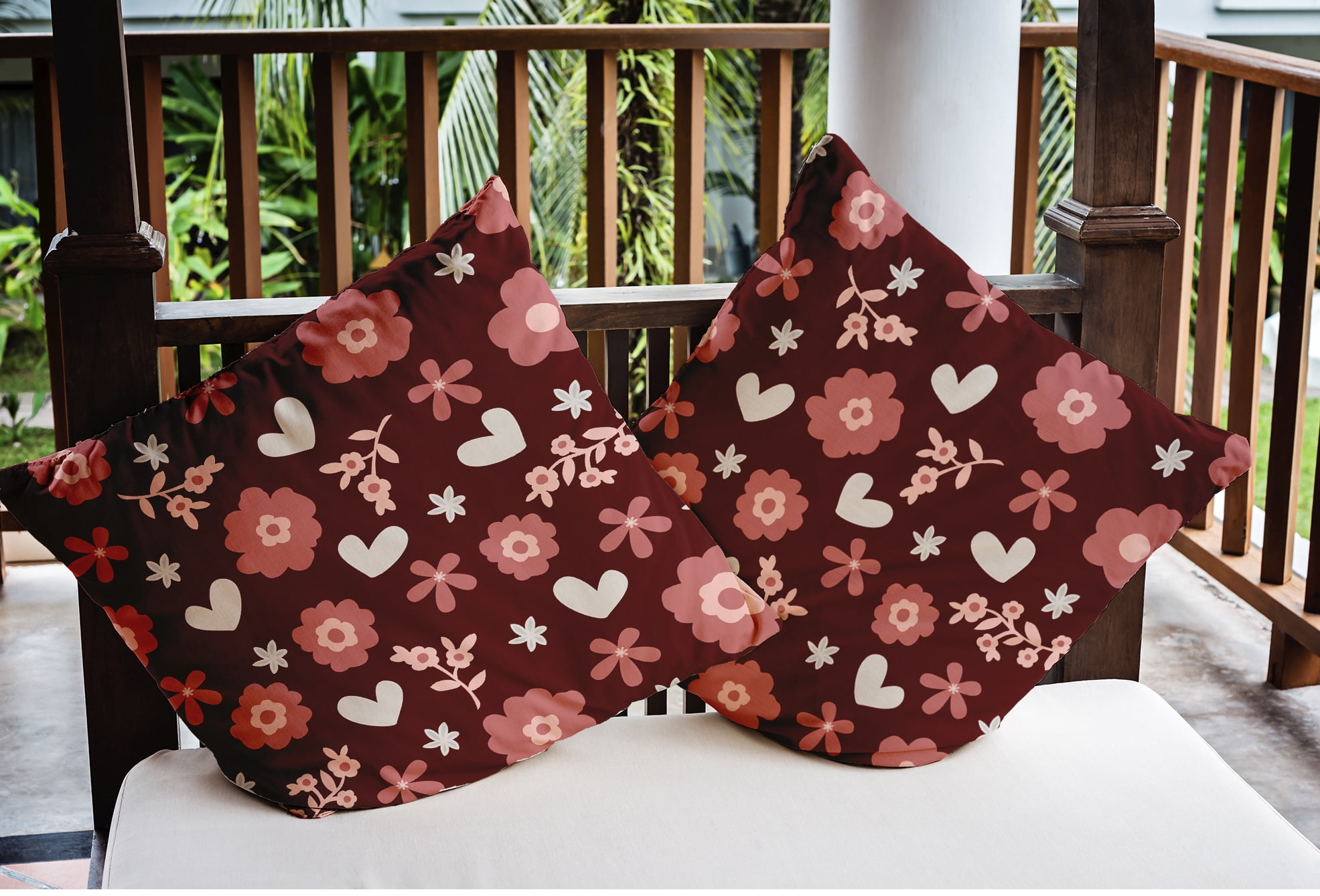Simply Daisy 20 inch Flowery Love Valentines Indoor/Outdoor Throw Pillow