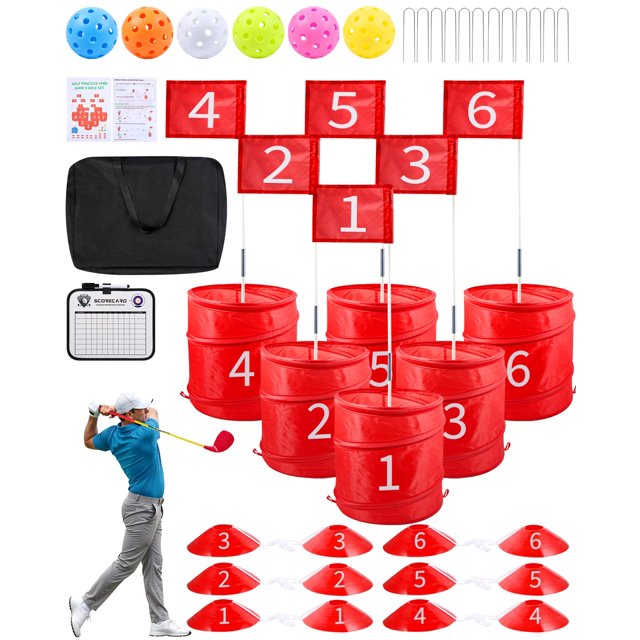 Juego de golf HOTWIND portátil de 6 hoyos para toda la familia