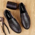 thumbnail image 5 of Big Size Men's Casual Loafers Slip On Leather Shoes Comfortable Lightweight Driving Shoes Male Moccasins Classic Penny Loafer Flats Boat Shoes Outdoor Walking Shoes, 5 of 11