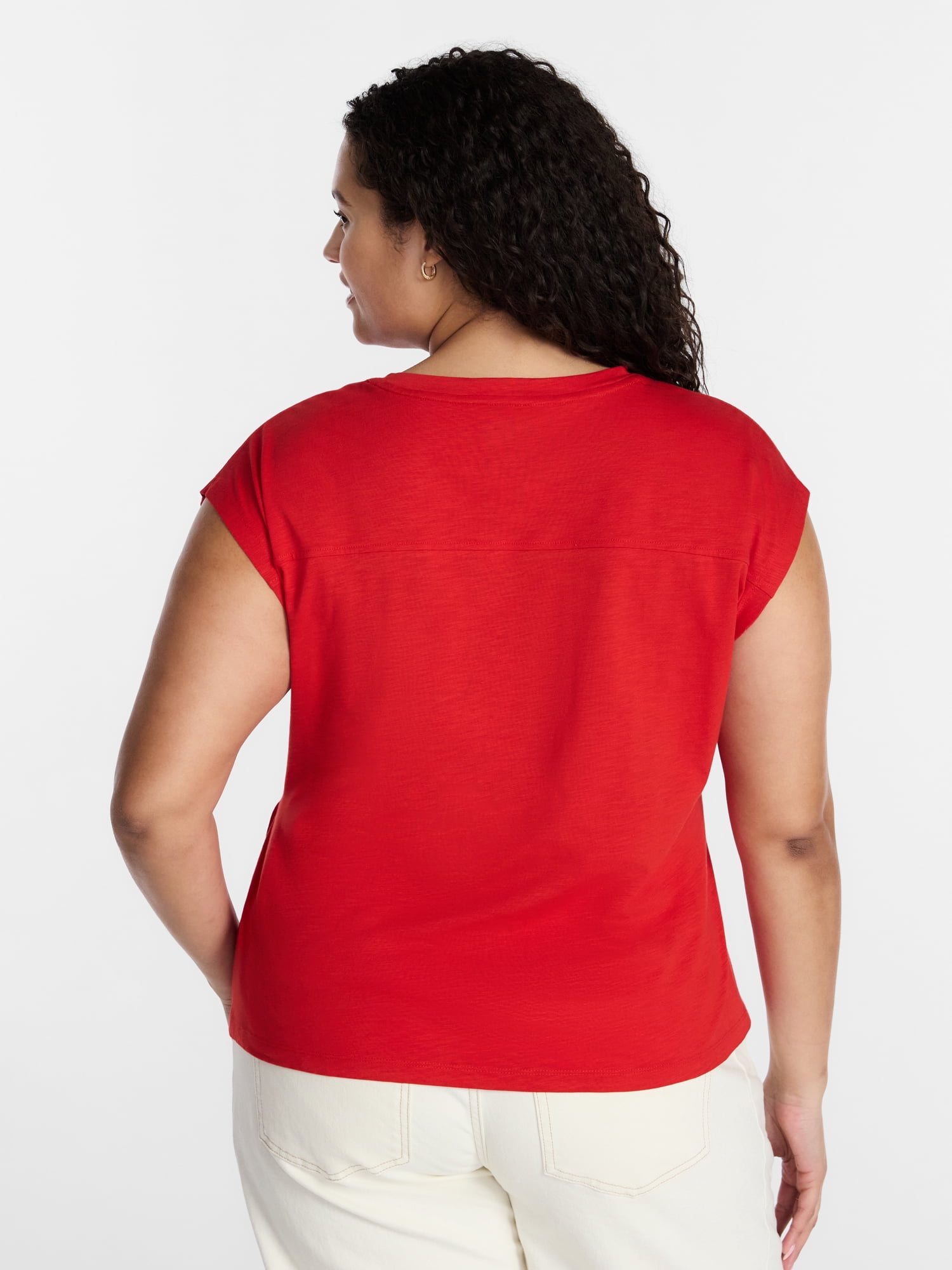 Terra & Sky Women’s Plus Side Tie Dolman Tee, Size 0X-5X