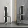 thumbnail image 6 of MIFI Black Velvet Dining Chairs Set of 2 , High-Back Metal Dining Chairs , Silver Chrome Legs (Black), 6 of 13