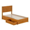 thumbnail image 5 of Clayton Twin Wood Platform Bed with Panel Footboard & Drawers in Light Toffee, 5 of 10
