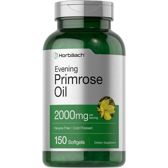 Evening Primrose Oil 2000mg | 150 Softgels | Hexane Free | Non-GMO and Gluten Free | by Horbaach
