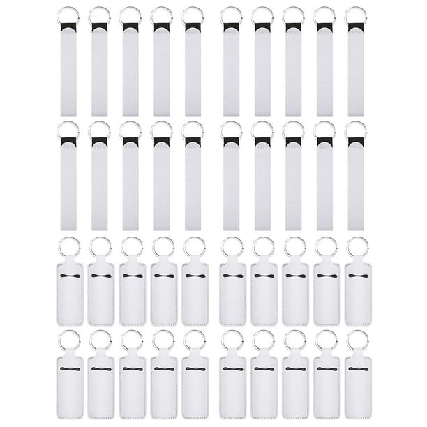 ZPAQI 40x Lipstick Holder Keychain Chapstick Holder Sublimation Blank