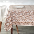 thumbnail image 4 of Mantel Ridhi, marrón roble, estampado a mano, algodón, 275 x 152 cm, 4 of 7