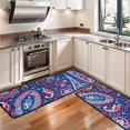 thumbnail image 3 of Kitchen Rugs Sets Of 2,Blue Pioneer Flower and Paisley Pattern Anti Fatigue Kitchen Mat Rugs Non Slip Washable,Decorative Kitchen Floor Mats for Kitchen,Sink,Laundry,17"x47"+17"x47", 3 of 5