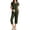 Army Green, variant on Ekouaer Womens Pajama Set Short Sleeve Sleepwear Pleated Floral Pjs Set Capri Pants Lounge Sets with Pockets