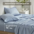 thumbnail image 6 of Regency Heights Twin Comforter Set with Sheets, Bed in A Bag for College Dorm Room with Diamond Printed Bed Sheet Set, 5 Piece Botanical Bedding Comforter Set, Blue, 6 of 8