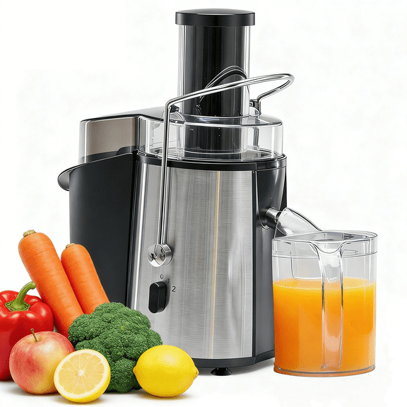 Juicer Machines, 700W Centrifugal Juicer Extractor with Wide Feed Chute for Whole Fruits and Vegetables, BPA-Free and Easy to Clean, Efficient High-Speed Juicing, Silver
