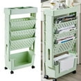 thumbnail image 4 of Multilayer Capacity Rotatable Removable Plastic Movable Bookshelf with Wheel, Compact Size for Study Office Conference Room Use, 4 of 8