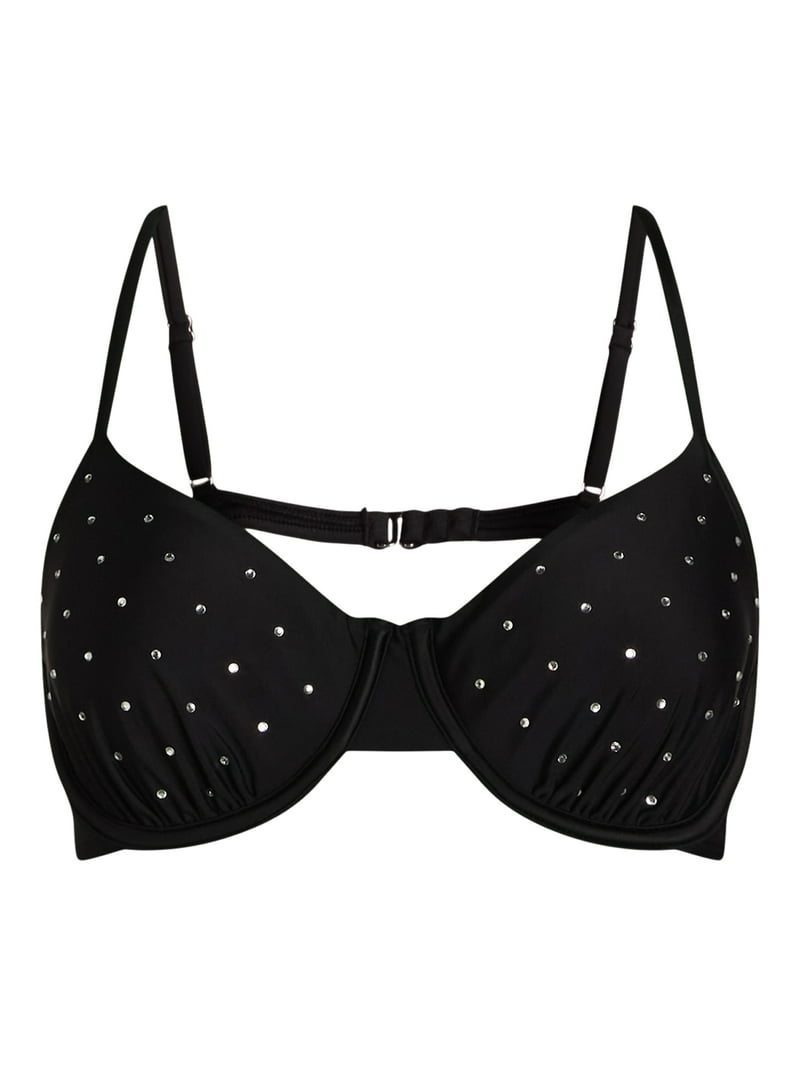 No Boundaries Embellished Underwire Bikini Top - Walmart.com