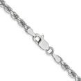 thumbnail image 6 of Auriga Fine Jewelry 14K White Gold 3mm Diamond- Cut Rope Chain Bracelet 7 inch for Women, 6 of 6