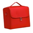 thumbnail image 3 of Bolsa de maquillaje de viaje Bolsa de cosméticos a prueba de agua Caja de maquillaje duradera portátil Estuche para cepillos para el cabello, esmalte Rojo, 3 of 8