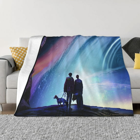 Super Soft Anti-Pilling Flannel Bed Blankets, Fantasy Universe Couple Cozy Fluffy Warm All Seasons Throw Blanket for Sofa Bedding, 60"x50"