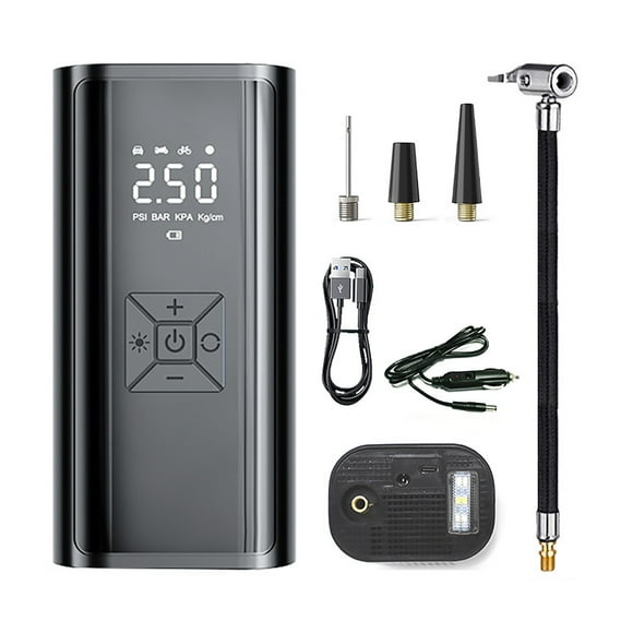 ICQOVD Liquidation Gonfleur de Pneus Portable Compresseur d'Air, Pompe à Air 150 PSI avec Batterie Rechargeable 12V CC pour Voitures, Motos, Vélos, Balles