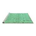 thumbnail image 2 of Ahgly Company Machine Washable Indoor Square Abstract Turquoise Blue Modern Area Rugs, 8' Square, 2 of 4