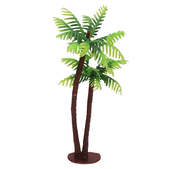Miniature Coconut Tree Cake Topper, 5" Plastic Artificial Palm for Beach Wedding, Fairy Garden, Aquarium, Diy Terrarium, Table Decoration, One Small Coconut Tree