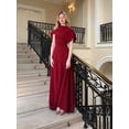 thumbnail image 1 of Vestido largo ajustado con dobladillo Irregular para mujer, vestido largo ajustado, elegante, liso, sin mangas, plisado, vestidos largos a la moda para fiesta, 1 of 5