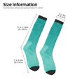 thumbnail image 2 of Gaeub Teal Turquoise1 Printed Design Socks Stretchy High Tube Socks for Men Women Teens , Softball Soccer Socks for Hiking, Sport, 2 of 6