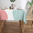thumbnail image 3 of YFYANG Rectangular Polyester Table Cloth Pastel Polka Dot Art Table Cover for Indoor Outdoor Kitchen Restaurant Table Decoration Tablecloths，54" X 72", 3 of 9