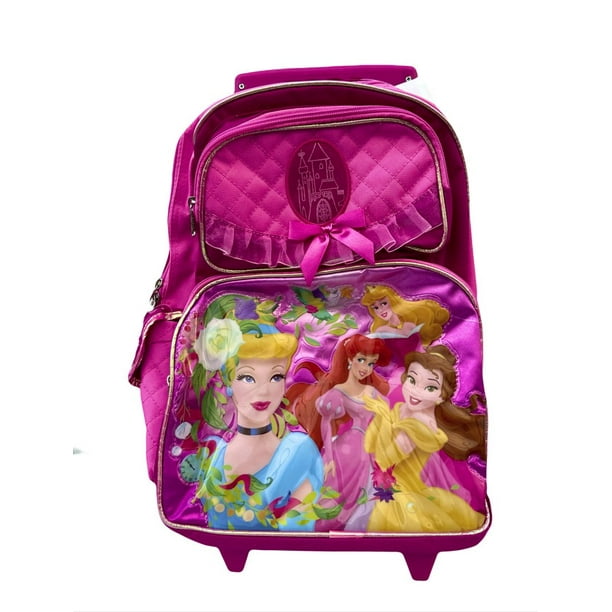 Disney Princesses Pink Rolling Backpack w/ luggage wheels