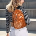 thumbnail image 7 of XMXT Backpack for School Work, Orange Animal Print Canvas Bookbag Travel Bag for Women Men, S, 7 of 7