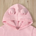 thumbnail image 3 of Penkiiy Newborn Infant Baby Long Sleeve Solid Hoodie Romper Bodysuit Tops+Pants SetNewborn Easter Outfit Girl for 9-12 Months Kids Pink on Sale, 3 of 8