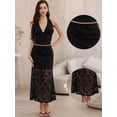 thumbnail image 2 of DARING DIVA Women's Elastic High Waisted Flowy Summer Long Skirts Medium Black, 2 of 6