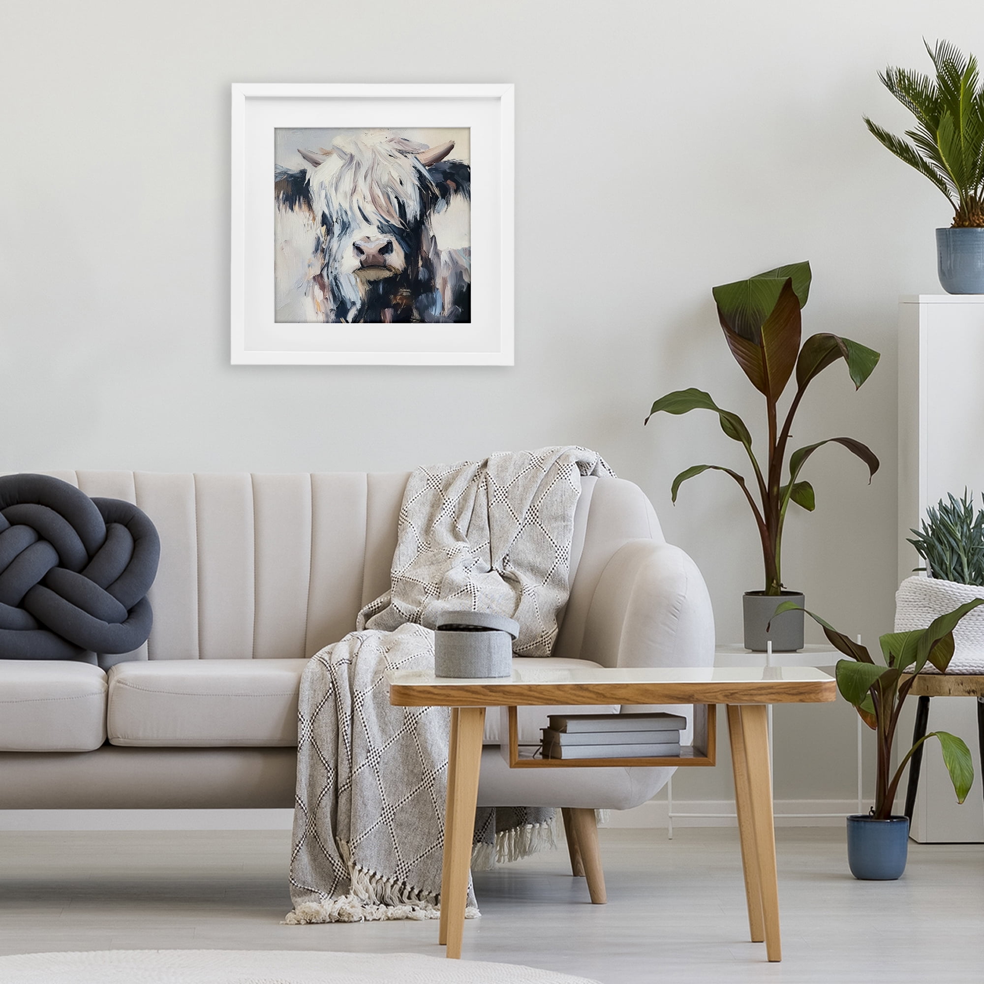 Stupell Industries Scruffy Little Highland White Framed Print Under Glass, design by Tina LeCour