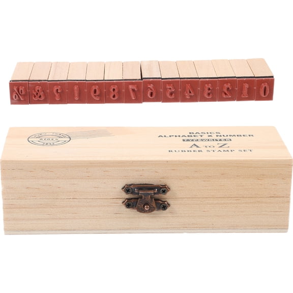 Toyvian Vintage Style Wooden Alphabet Stamp Set for Crafts, Scrapbooking, Projects and Art Activities