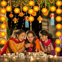 Halloween Lights Indoor Halloween Decor,Artificial Marigold String Lights, Hanging String Lights Decorations, For Diwali, Horror Atmosphere Decorations, Total Length 10 Feet, 20 Lights