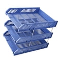 thumbnail image 4 of A4 Letter Tray Office Contracts Documents Mail Filing Papers Desktop Storage Files Organiser Holder 3 Layer Supplies Blue, 4 of 8