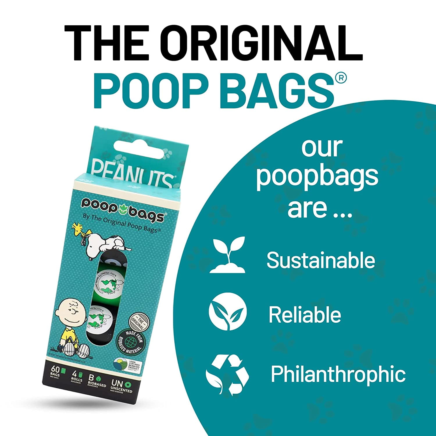 The Original Poop Bags® Dog Waste Bags, Exclusive Snoopy Line Dog Bag