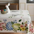 thumbnail image 2 of Easter Colorful Eggs Flowers Butterfly Eucalyptus Leaves Tablecloth Rectangle Washable Table Covers for Spring Indoor Outdoor Dining Table Home Party Decorations 60x84 Inch, 2 of 5
