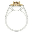 thumbnail image 4 of Halo Engagement Ring for Women - 1.615ct Simulated Champagne Diamond in 14K White/Yellow Gold Promise Ring, 4 of 6