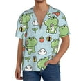 thumbnail image 3 of Fotbe Cute Floral Frog print Short Sleeve Button Down Shirts for Men Casual Summer Beach Wrinkle Free Shirt-Medium, 3 of 7
