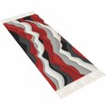thumbnail image 2 of Red Black Ombre Hallway Runner Rug 2x6ft,Modern Geometric Moire Abstract Art Washable Woven Living Room Bedroom Kitchen Bathrom Carpet with Tassels,Indoor Outdoor Throw Door Mat for Entryway, 2 of 5
