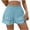 Light Blue, variant on DeHolifer Womens Shorts Elastic Waisted Solid Color Ruffle Double Layered Summer Loose Comfy Shorts Black M