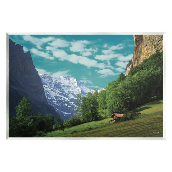 Stupell Industries Mountain Valley Cottage Landscape Photography Unframed Art Print Wall Art, 15 x 10