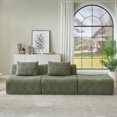 thumbnail image 3 of Oversized 3 Seater Compressed Sofa with Chenille Fabric, No Assembly, Space-Saving for Living Room, Apartment ,Green, 3 of 9