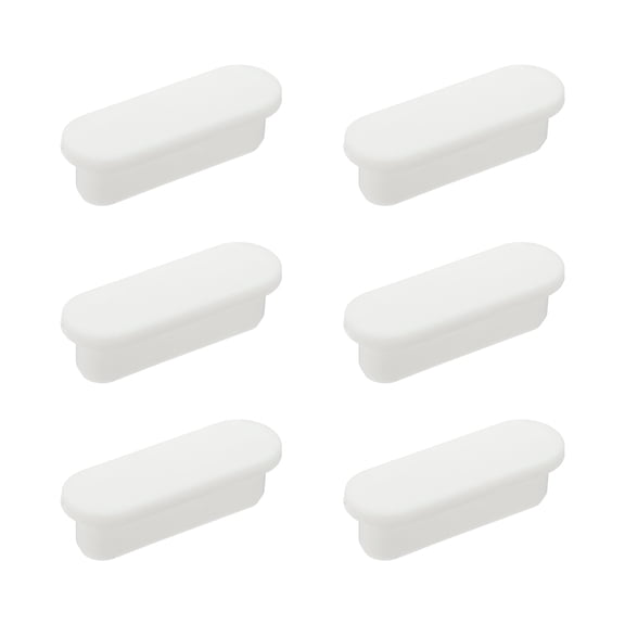 Uxcell 6Pcs Sink Overflow Ring, Universal Sink Overflow Drain Cover, Insert in Hole Silicone Cap Oval Caps for Bathroom Kitchen Basin Wash Basin, White